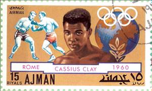Stamp, Cassius Clay 1960, Ajman,  , Boxing, Olympic Games, Sports