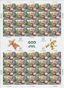 Mini Sheet, Children and Dove, Åland Islands,  , Birds, Children, Christmas, Flowers, Lamps and Candles, Pigeons, Roses