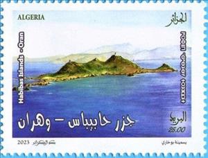 Stamp, Habibas Islands, Oran, Algeria,  , Islands, Landscapes, Tourism