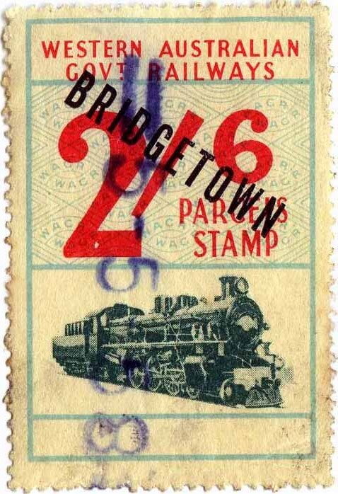 Parcel Stamps, Station name diagonally