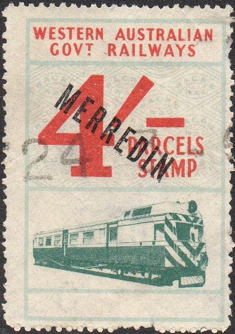 Parcel Stamps, Station name diagonally