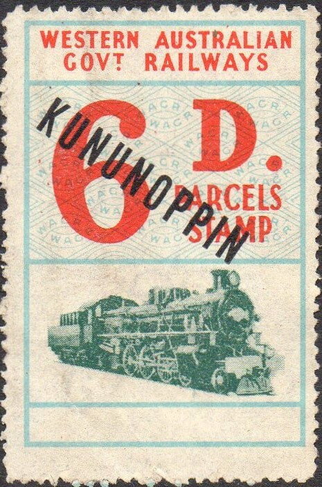 Parcel Stamps, Station name diagonally