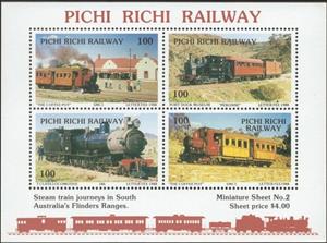 Souvenir Sheet, Steam Trains in South Australia, Australia,  , Locomotives, Railways