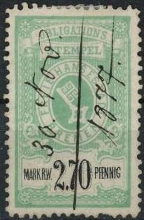 Stamp, Obligation, Bremen,  , Keys