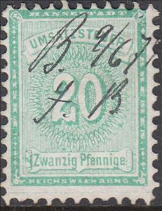 Stamp, Value Added Tax, Bremen,  , Numbers