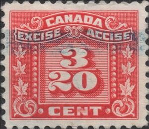 Stamp, Numeral with three maple leaves on each side, Canada,  , Leaves, Numbers