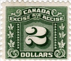Stamp, Numeral with three maple leaves on each side, Canada,  , Leaves, Numbers
