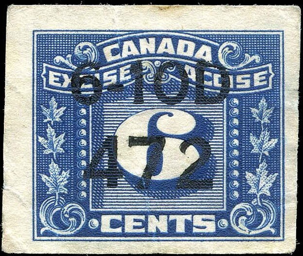 Numeral with three maple leaves on each side - IMPERF