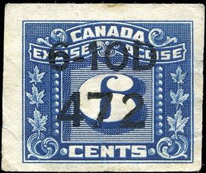 Stamp, Numeral with three maple leaves on each side - IMPERF, Canada,  , Leaves, Numbers