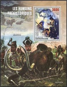 Souvenir Sheet, The Oldest Cave Paintings are the Work of Neanderthals, Central African Republic,  , Prehistory