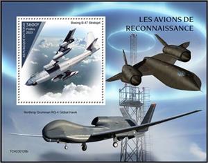 Souvenir Sheet, Boeing B-47 Stratojet, Chad,  , Air Forces, Aircraft