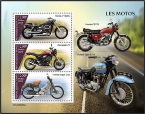 Mini Sheet, Motorcycles, Chad,  , Motorcycles