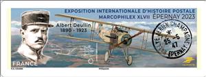 Stamp, Marcophilex XLVII Exhibition, Épernay : Albert Deullin, France,  , Aircraft, Philatelic Exhibitions, Pilots
