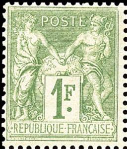 Stamp, Peace and Commerce (Type Sage), France,  