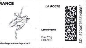 Stamp, Ballet dancer. Redesign without laposte logo, France,  , Ballet, Dance