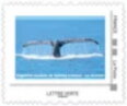Stamp, Biodiversity in Reunion 2. Humpback whale tail fin, France,  , Animals (Fauna), Islands, Whales