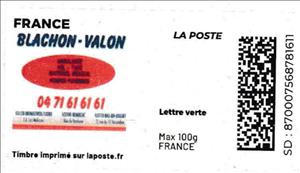 Stamp, Blachon-Valon Pompes funebres, France,  , Funeral services