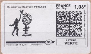 Stamp, Cabinet du Docteur Perlade, France,  , Physicians