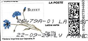 Stamp, Cornflower. Bleuet . Redesign.without laposte logo, France,  , Flowers, Plants (Flora)