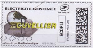 Stamp, Cuvellier Electrcite Generale, France,  , Building Industry, Electricity, Lamps and Candles