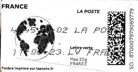 Earth 2 in black. without Laposte logo.