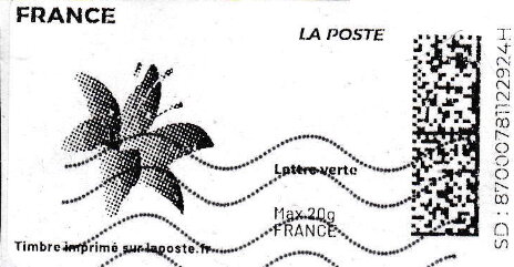 Stamp, Flower Lily. Redesign without laposte logo, France,  , Flowers, Lilies (Flower)