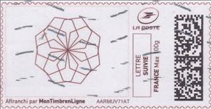 Stamp, Geometric flower, France,  , Geometric Shapes