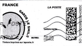 Keep smiling. Garde le smile. in black. Redesign no logo