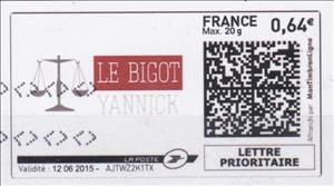 Stamp, Le Bigot, France,  , Lawyers - Advocates, Logos