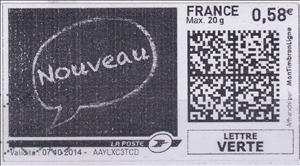 Stamp, Nouveau. White chalk on blackboard, France,  , Greetings