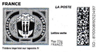 Popcorn in black without laposte logo