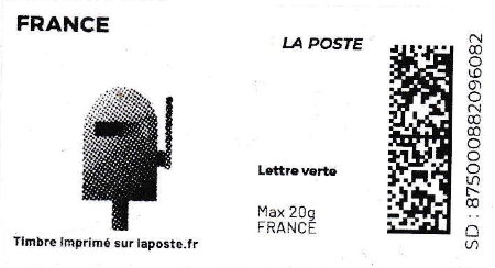 Stamp, Post box. Redesign without laposte logo, France,  , Mailboxes