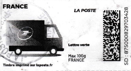Stamp, Postvan 1. Redesign without laposte logo, France,  , Postal Traffic