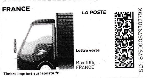 Stamp, Postvan 2. Redesign without laposte logo, France,  , Postal Traffic, Trucks