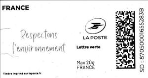 Stamp, Respectons l'environnement. Redesign with laposte logo, France,  , Environment Protection