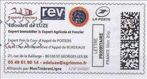 Stamp, REV Expert Foncier Edouard de Luze, France,  , Geodesy 