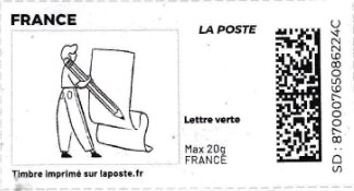 Stamp, Writing with a Giant Pencil without laposte logo, France,  , Letters (Mail)