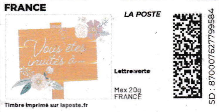 You are invited to.. Wooden sign "Vous etes invite a"...