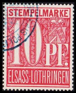 Stamp, Elsass-Lothringen, 10 pfennig, German Realm,  , Coats of Arms, Numbers