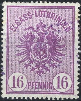 Stamp, Elsass-Lothringen, 16 pfennig, German Realm,  , Coats of Arms