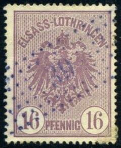 Stamp, Elsass-Lothringen, 16 pfennig, German Realm,  , Coats of Arms
