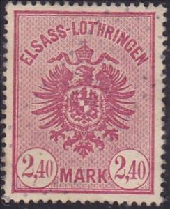 Stamp, Elsass-Lothringen, 2.40 mark, German Realm,  , Coats of Arms