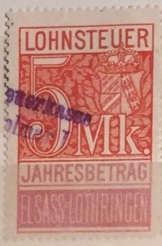 Elsass-Lothringen, 5 mark