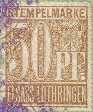 Stamp, Elsass-Lothringen, 50 pfennig, German Realm,  , Coats of Arms, Numbers