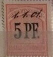 Stamp, Elsass-Lothringen, Court Costs, 5 pfennig, German Realm,  , Numbers