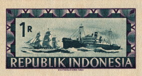Stamp, Blockade Issues, Indonesia,  , Sailing Ships, Ships