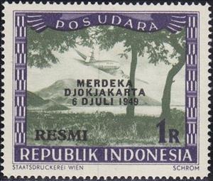 Stamp, Plane over Sumatra Mountain, Indonesia,  , Aircraft, Airlines, Aviation, Landscapes, Mountains, Trees