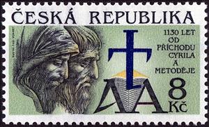 Stamp, 1130 YEARS SINCE THE ARRIVAL OF CYRIL AND METHODIUS, Czech Republic,  , Anniversaries and Jubilees