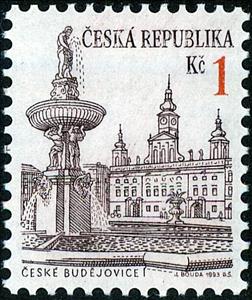 Stamp, ČESKÉ BUDĚJOVICE, Czech Republic,  , Townscapes / City Views