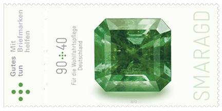 Stamp, Emerald, Germany, Federal Republic,  , Gemstones, Minerals
